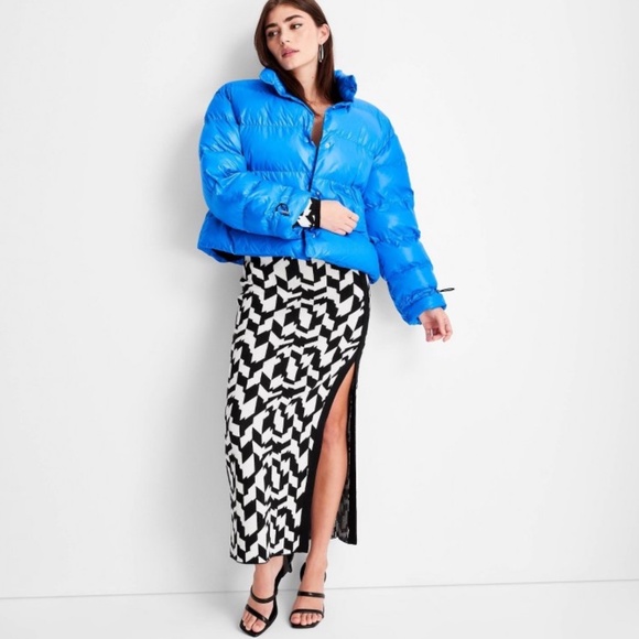 Future Collective Kahlana Barfield Brown Black & White Geometric Knit Midi Skirt - Picture 3 of 5